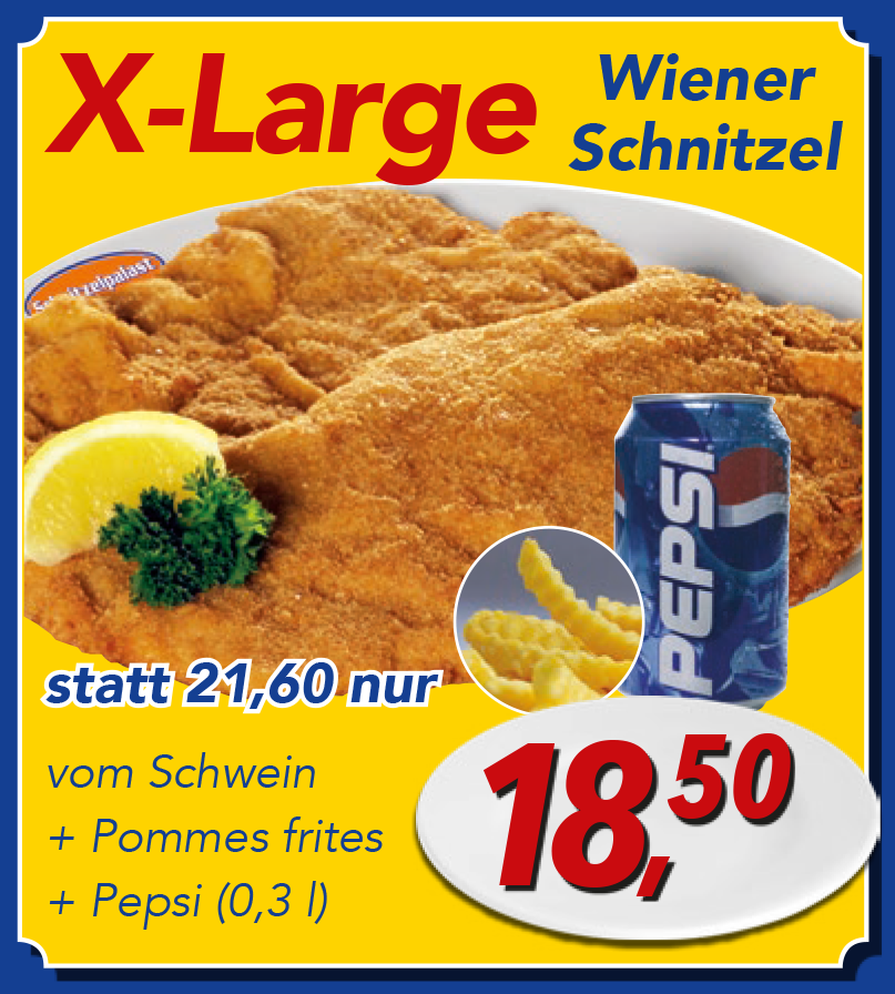 Gutschein-Aktion X-Large Wiener Schnitzel (Schwein)