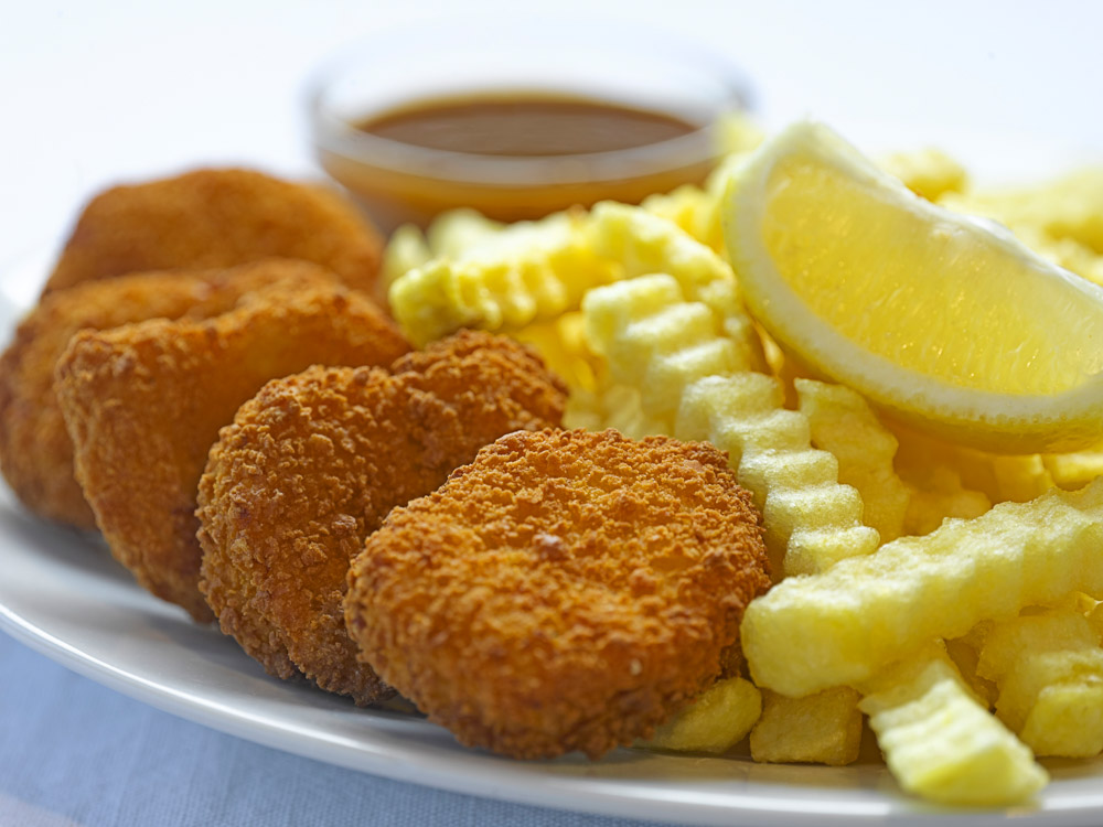 Hühner-Nuggets (10 Stück) mit Dipsauce